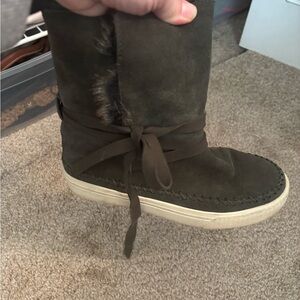 Toms Dark Green Fur-Lined Winter Boots
